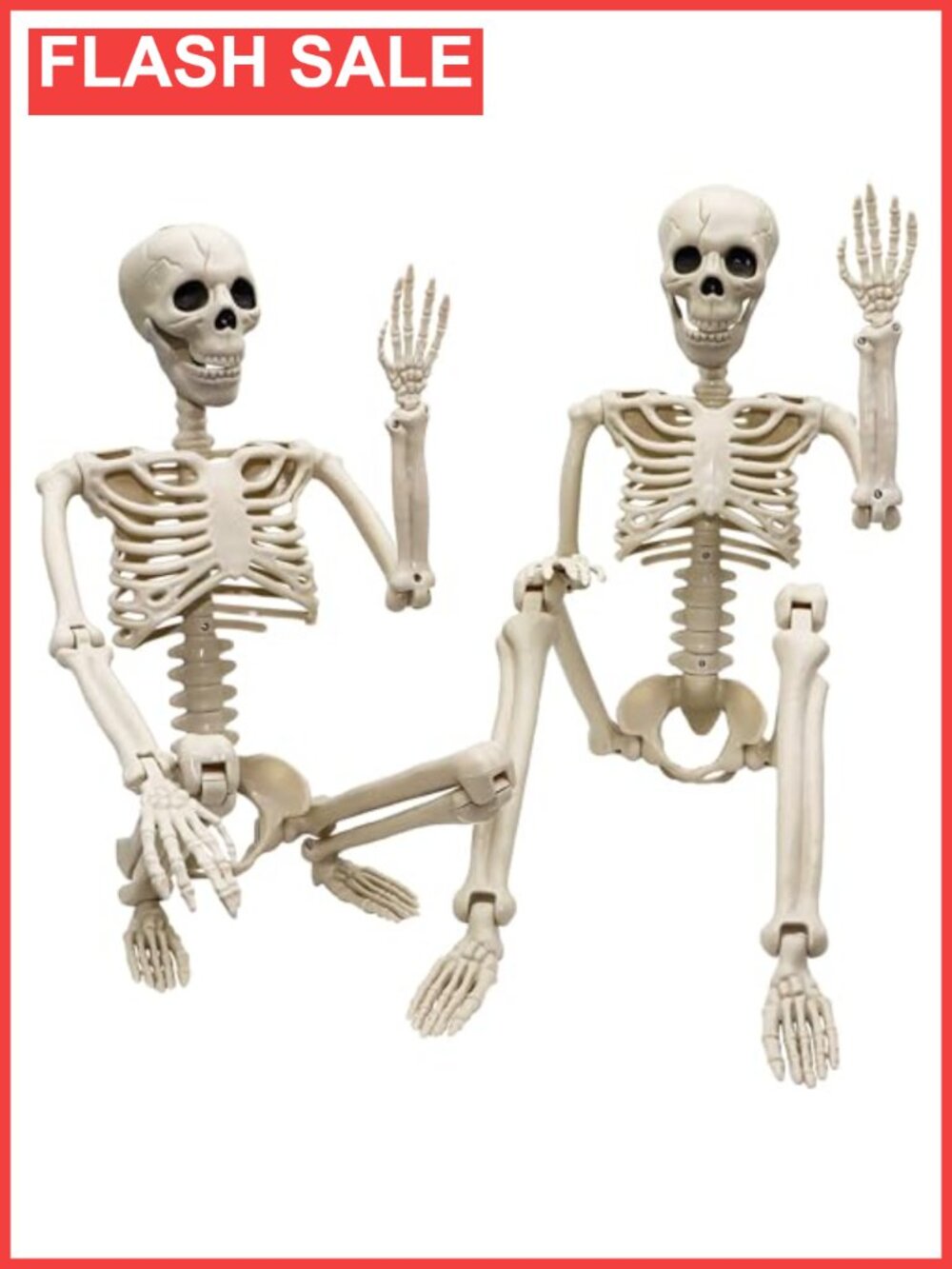 2 Pack 36" Halloween Skeleton 3 ft Life Size Human Skeleton Full Body Posable
